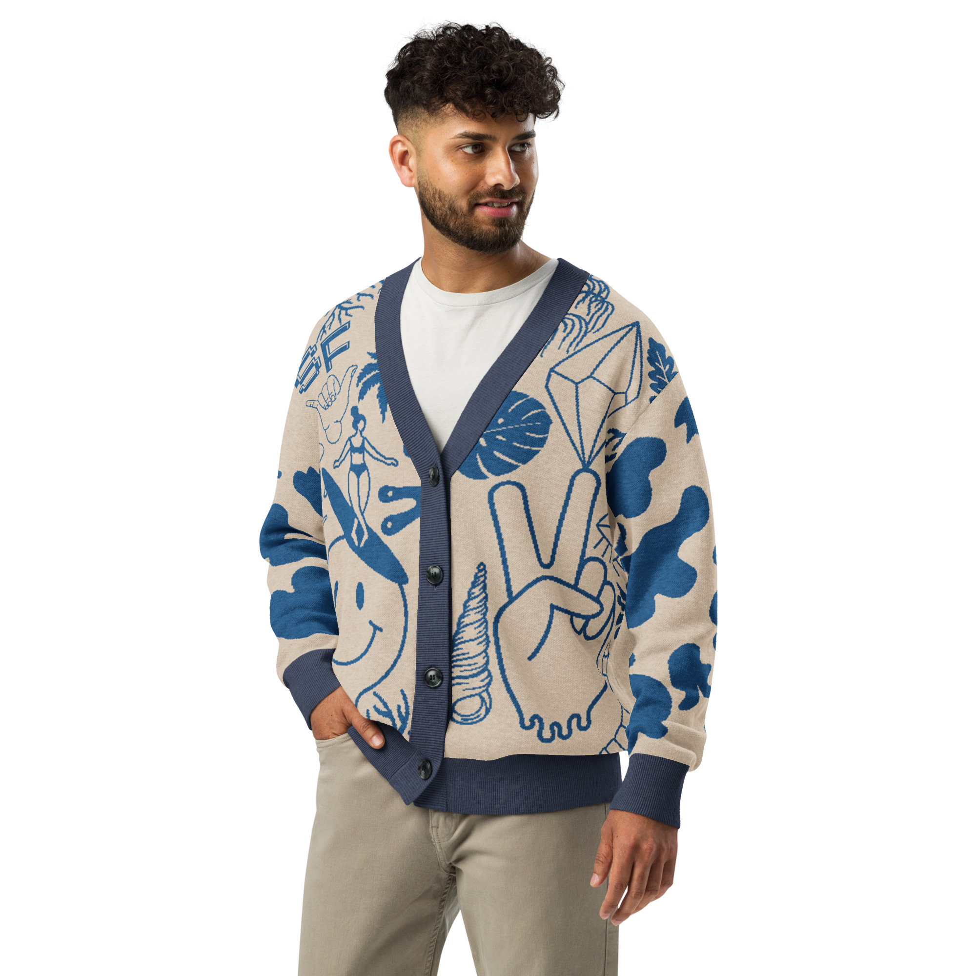 Clipart Cream Cardi Navy - Image 5