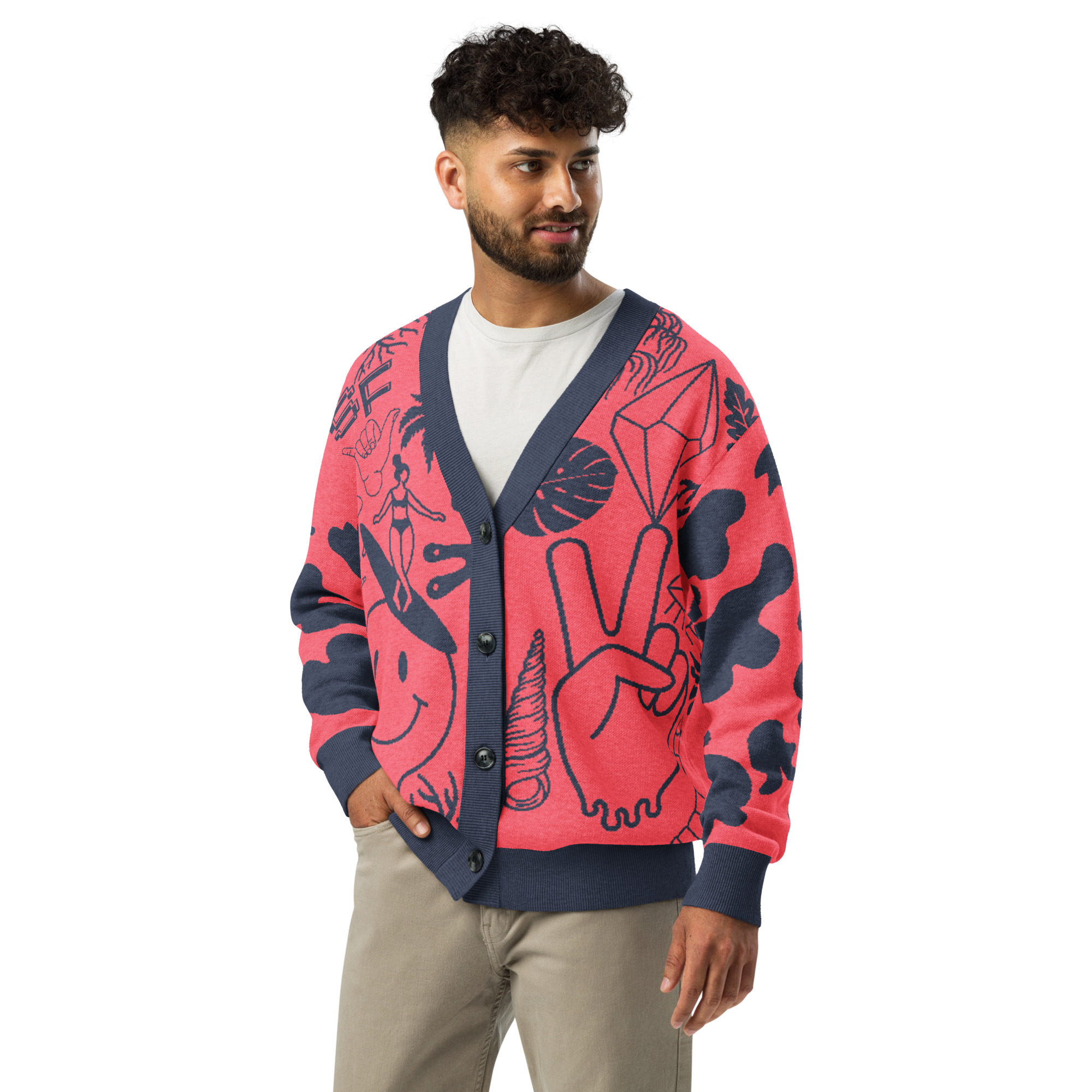 Clipart Cream Cardi Hot Pink - Image 5