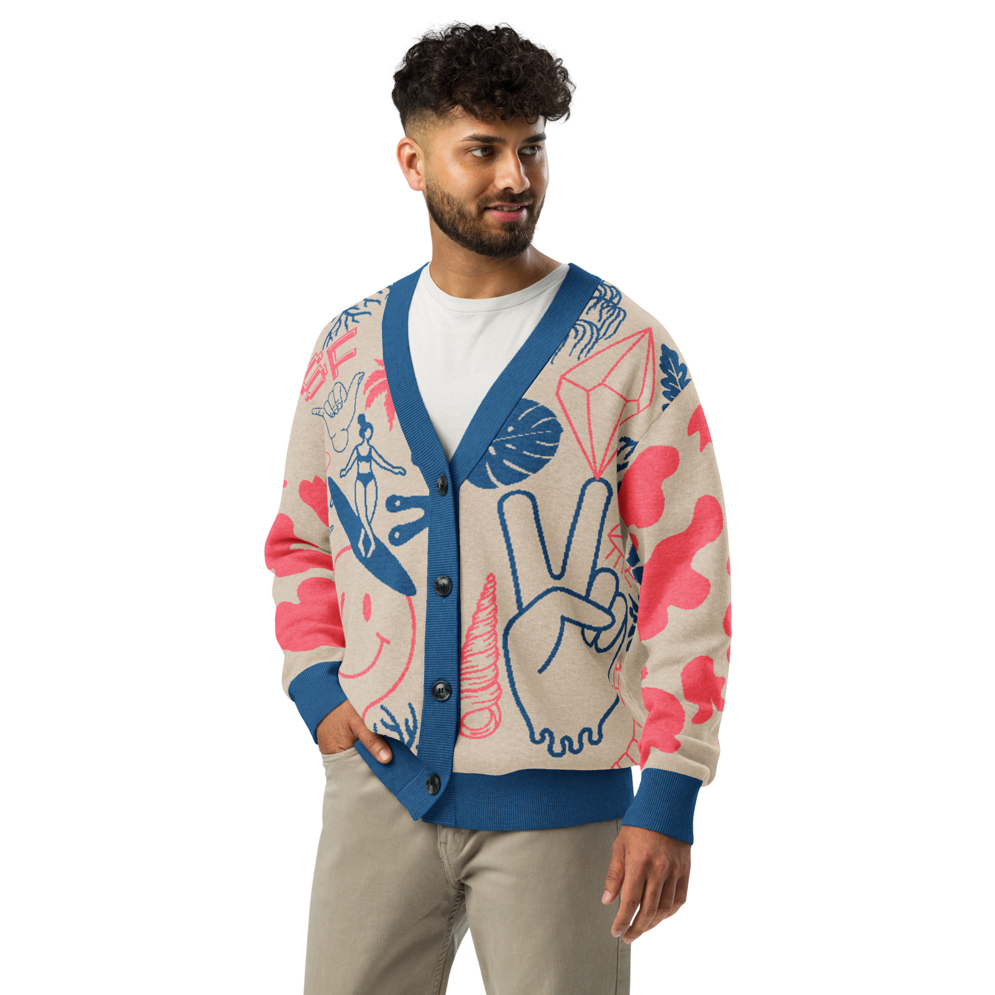 Clipart Cream Cardi Yale/Pink - Image 5