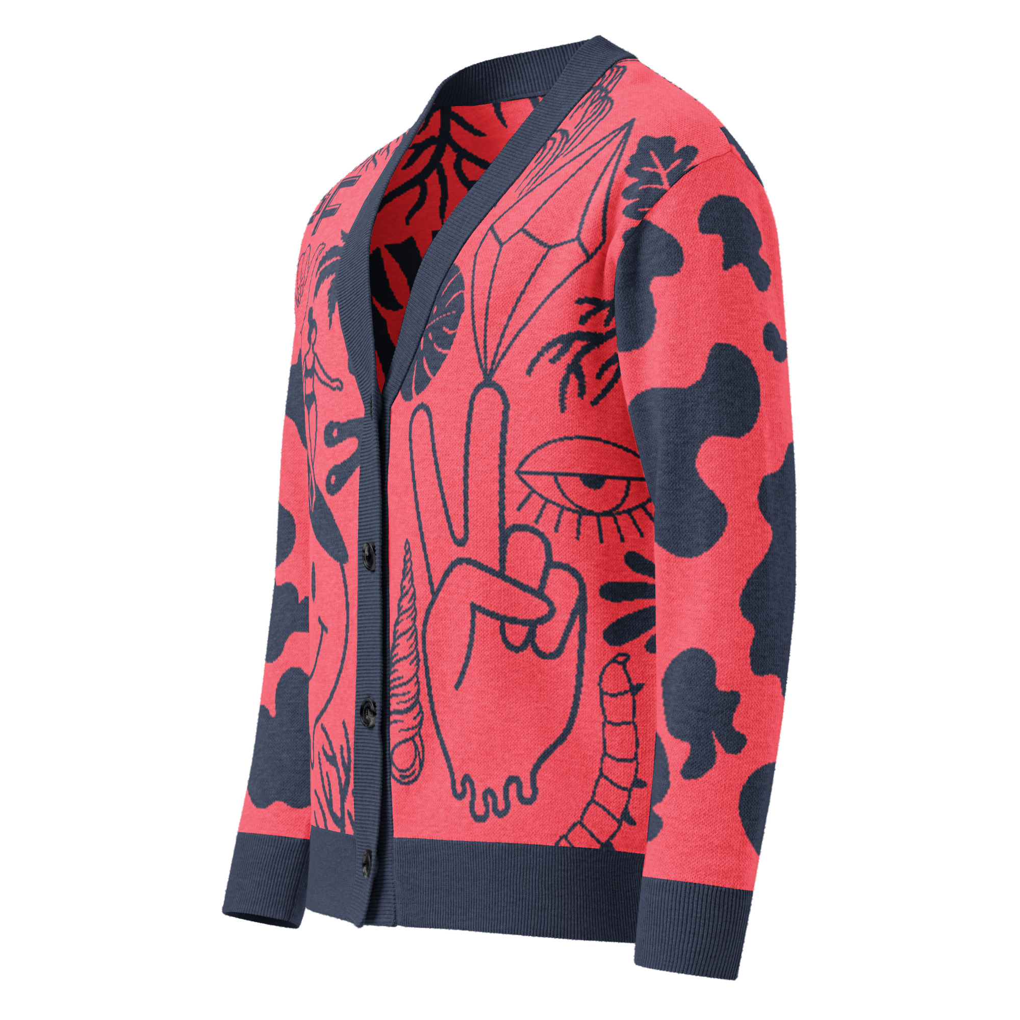 Clipart Cream Cardi Hot Pink - Image 3