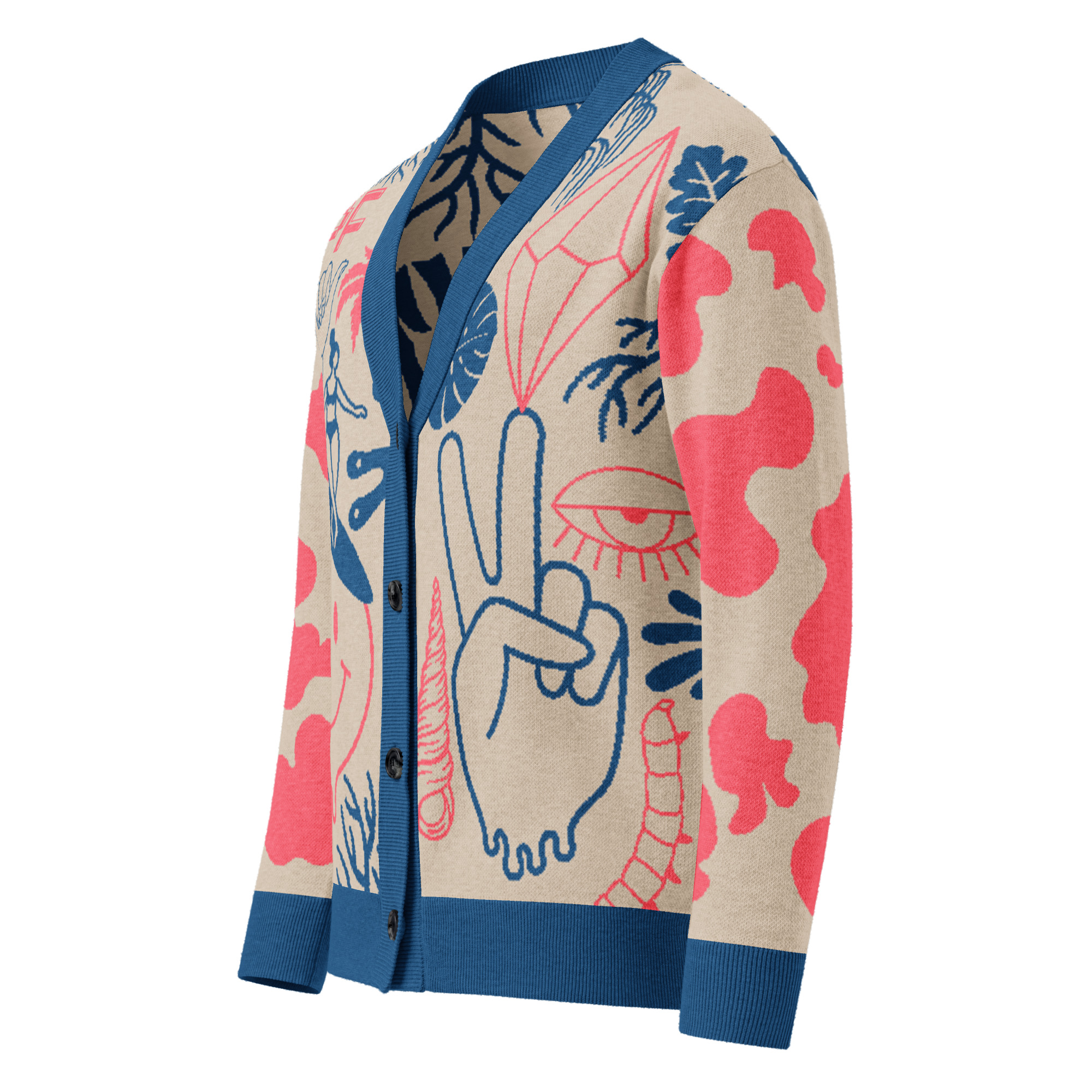 Clipart Cream Cardi Yale/Pink - Image 3
