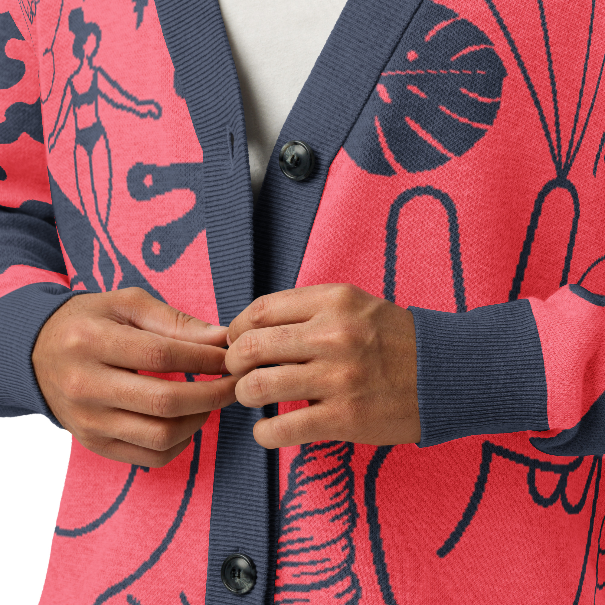 Clipart Cream Cardi Hot Pink - Image 6