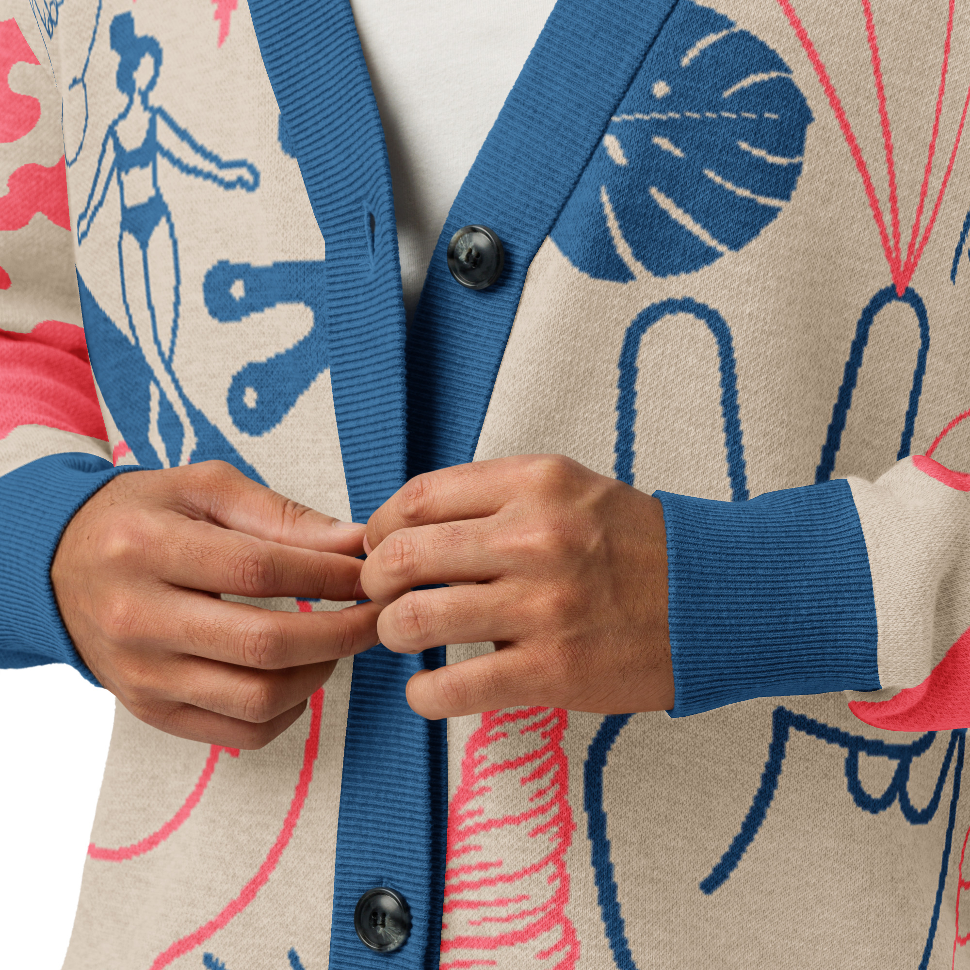 Clipart Cream Cardi Yale/Pink - Image 6